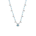 Carica l'immagine nel visualizzatore della galleria, Collana con occhio pendente ed elementi di ematite sfacetttata
