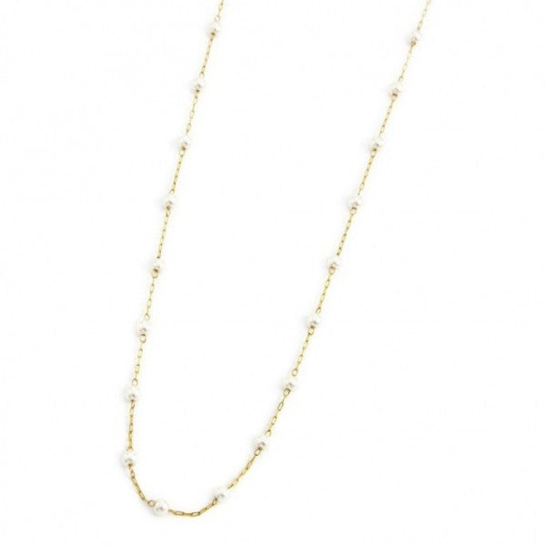 Collana Con Perle 3.30Mm Catena 44Cm - Desidero