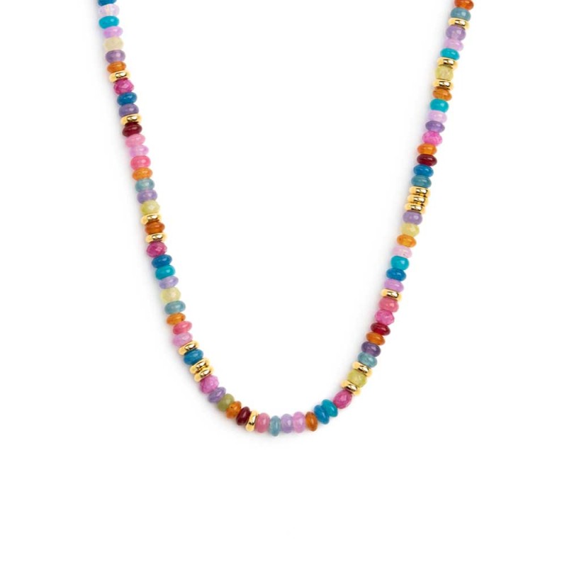 Collana con perline colorate a ciambella