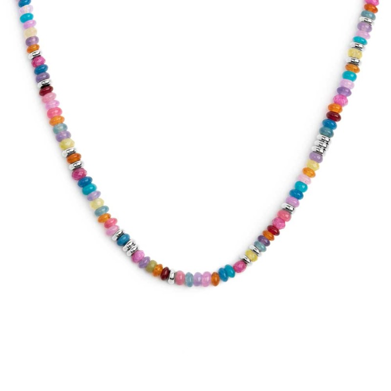 Collana con perline colorate a ciambella