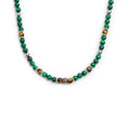 Carica l'immagine nel visualizzatore della galleria, Collana con sfere malachite e occhio di tigre - Desidero

