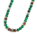 Carica l'immagine nel visualizzatore della galleria, Collana con sfere malachite e occhio di tigre - Desidero
