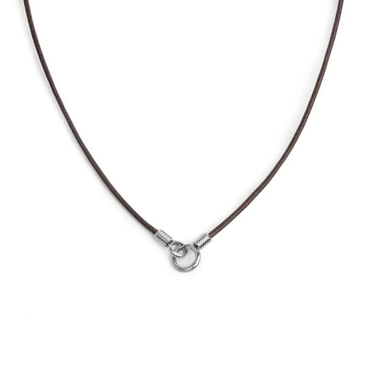 COLLANA CORDINO CERATO CON ANELLO CENTRALE