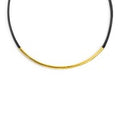 Carica l'immagine nel visualizzatore della galleria, Collana cordino cerato nero con tubolare centrale
