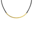 Carica l'immagine nel visualizzatore della galleria, Collana cordino cerato nero con tubolare centrale
