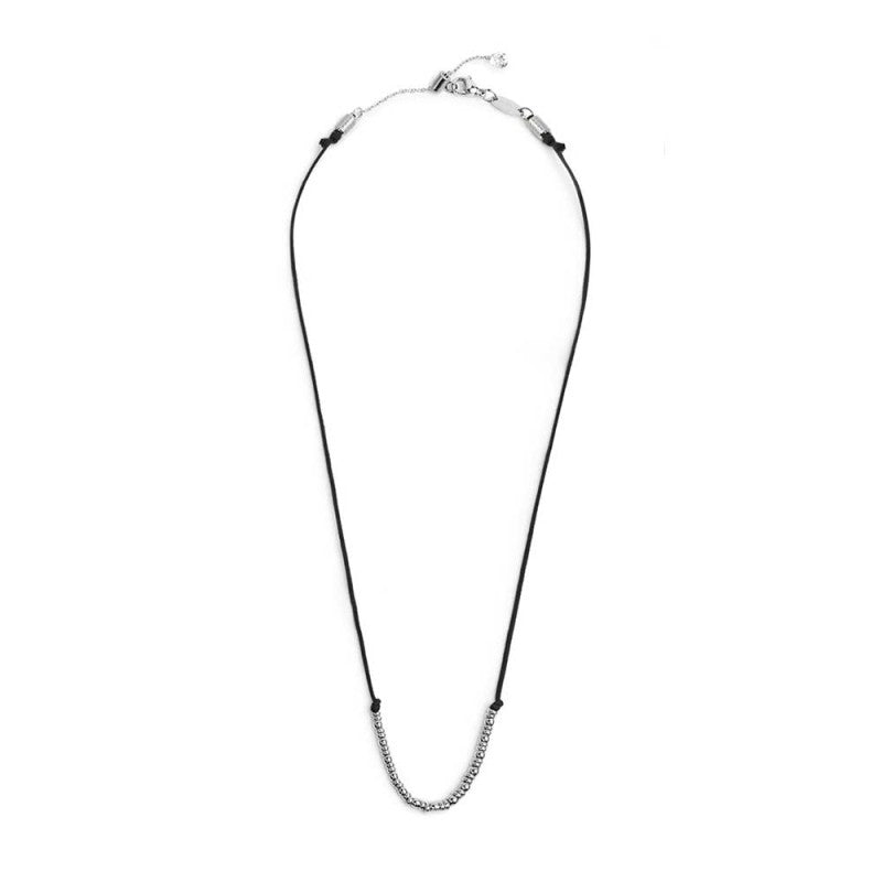 Collana cordino con sfere e rondelle al centro