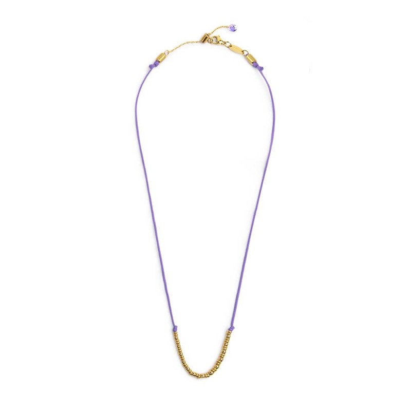 Collana cordino con sfere e rondelle al centro