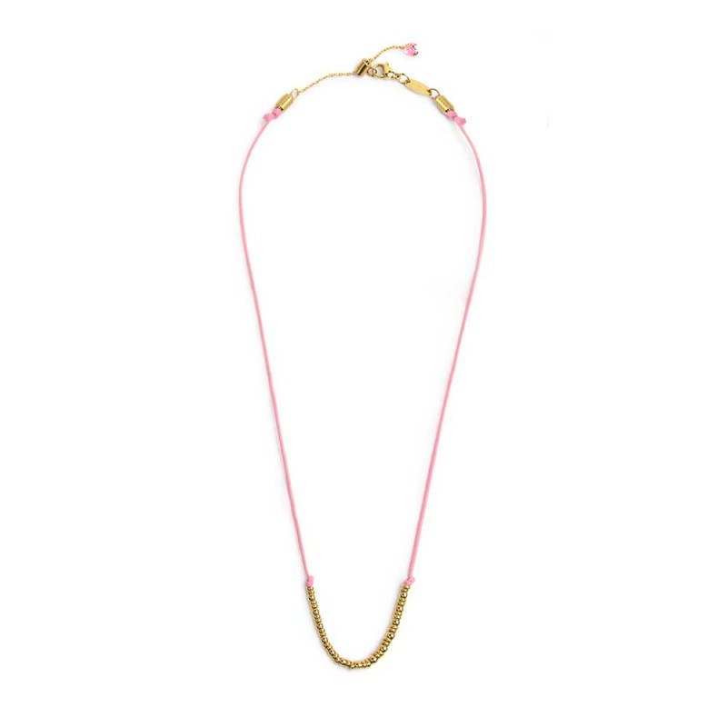 Collana cordino con sfere e rondelle al centro