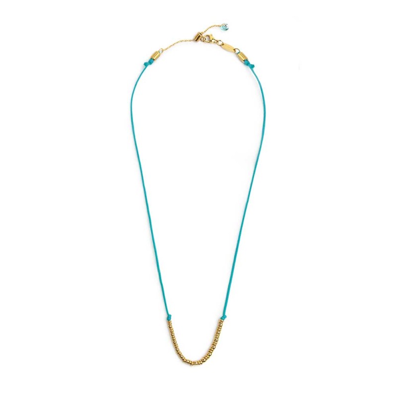 Collana cordino con sfere e rondelle al centro