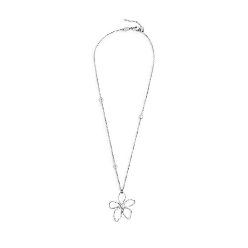 Collana fiore con perla centrale