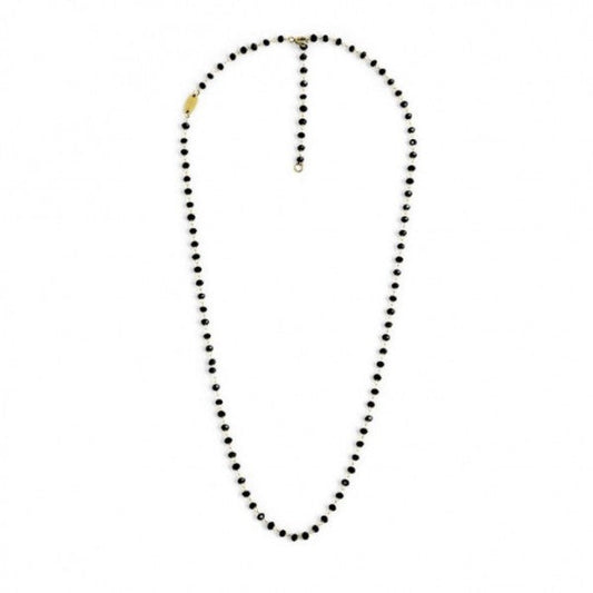 2CA0003G-N COLLANA ORO 50CM CRISTALLI NERI 3 MM
