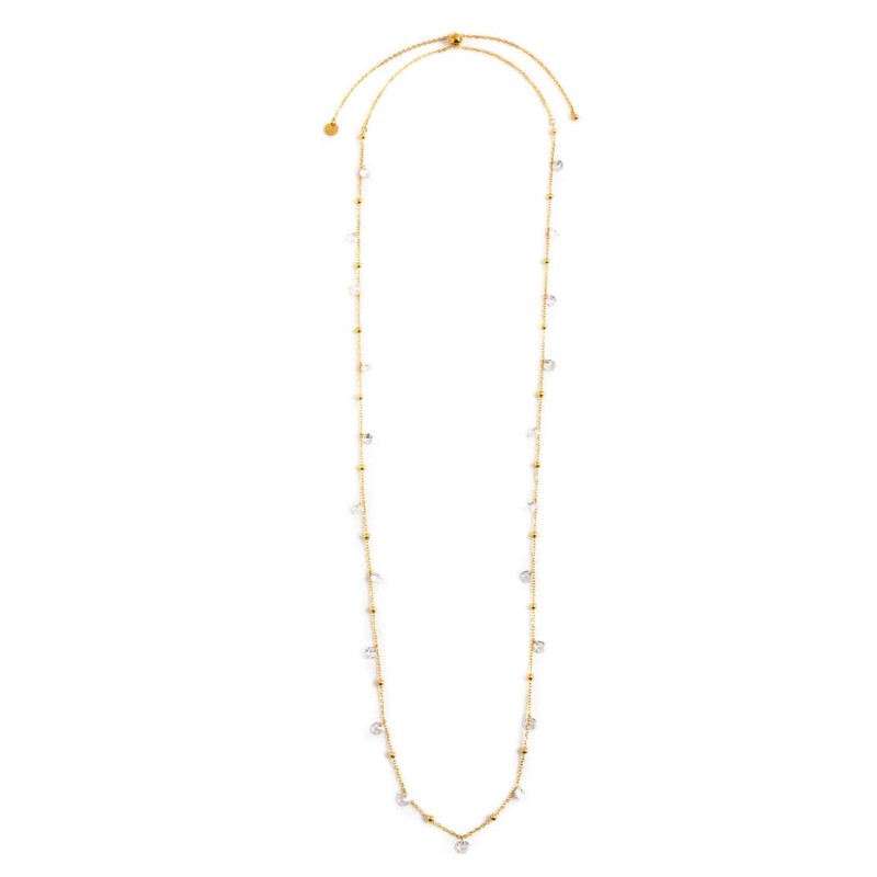 2co0065g-w Collana con cristalli bianchi e sfere