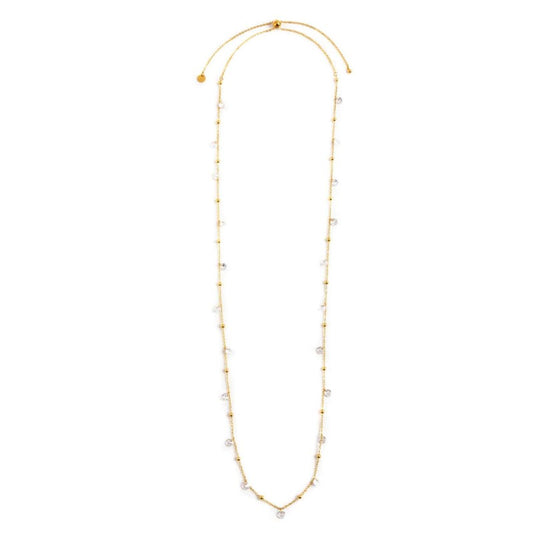 2co0065g-w Collana con cristalli bianchi e sfere