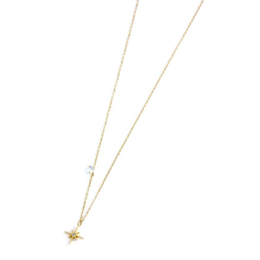 33cn0008g Collana rosa dei venti pendente e cristalli
