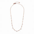 Carica l'immagine nel visualizzatore della galleria, 2CO0064R-W COLLANA ROSE' 45CM CON CRISTALLI BIANCHI E SFERE
