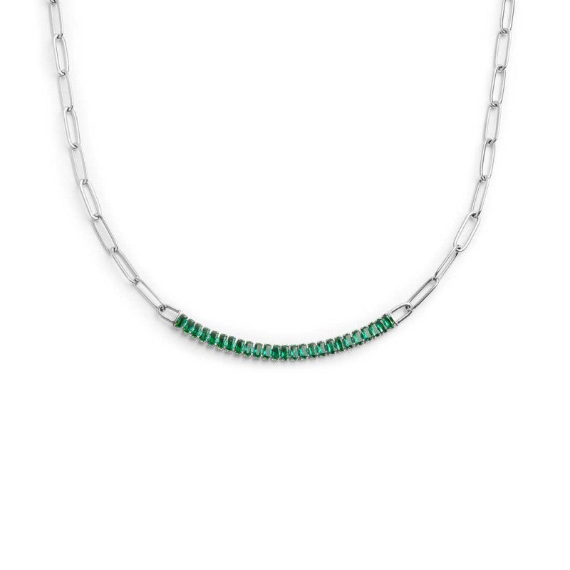 Collana tennis centrale cristalli baguette - Desidero