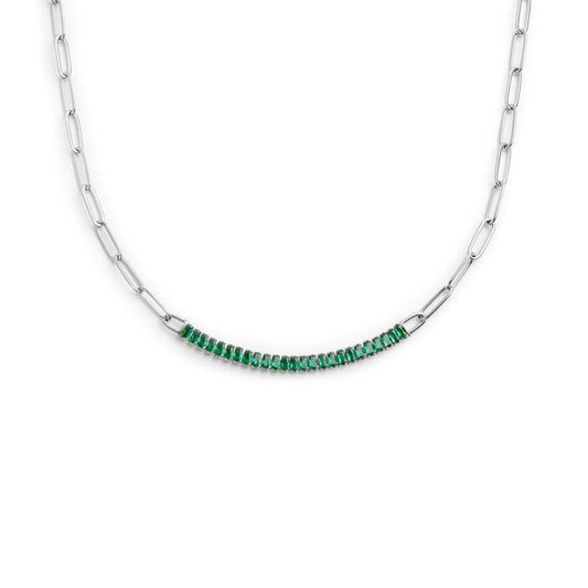 Collana tennis centrale cristalli baguette - Desidero