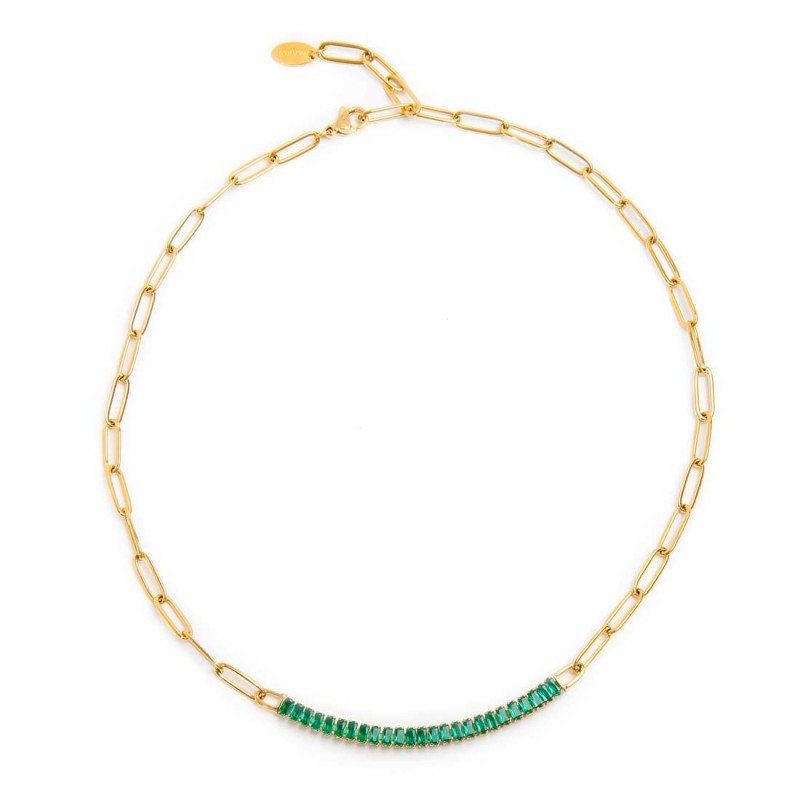 Collana tennis centrale cristalli baguette - Desidero