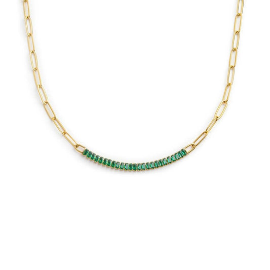 Collana tennis centrale cristalli baguette - Desidero