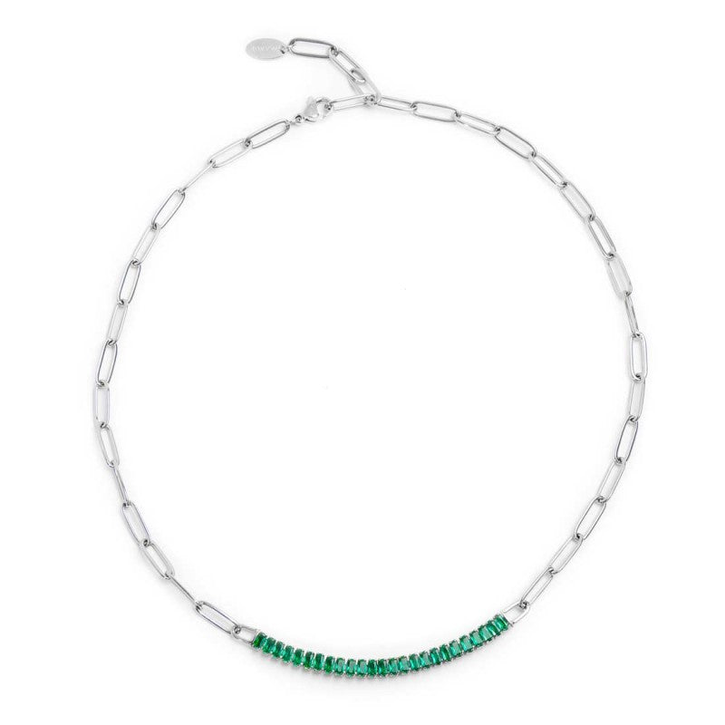 Collana tennis centrale cristalli baguette - Desidero