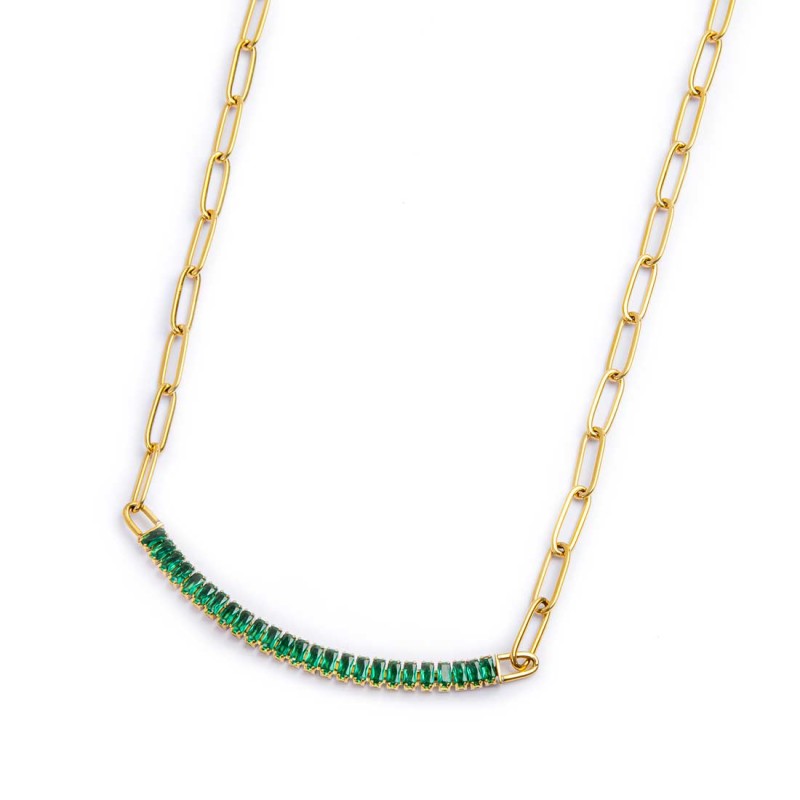 Collana tennis centrale cristalli baguette - Desidero