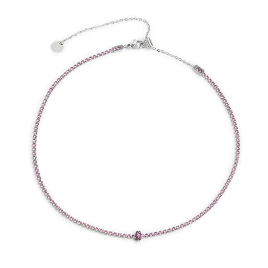 Collana tennis con zirconi e zircone centrale baguette - Desidero