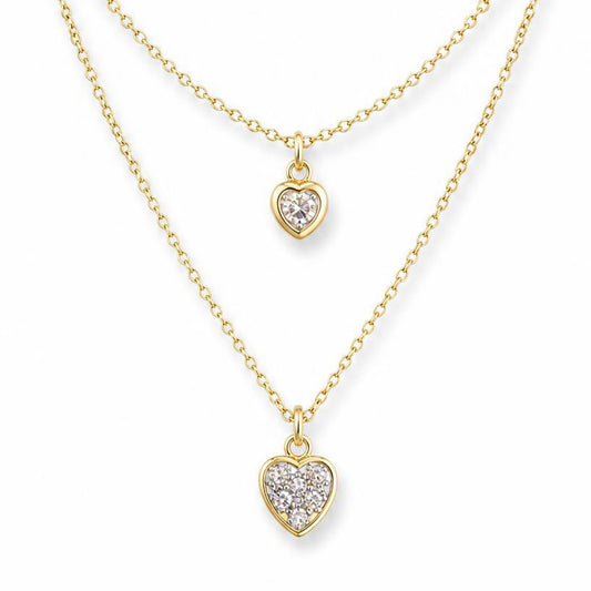 COLLANA CON DOPPIO PENDENTE A CUORE