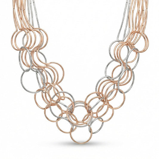 COLLANA GIROCOLLO MULTIFILO CON TRAMA ONDULATA