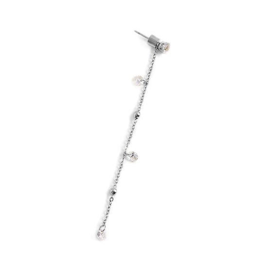 2or0060-w Mono Orecchino cristalli bianchi e sfere