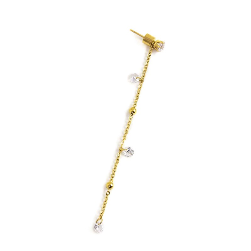2or0060g-w Mono Orecchino cristalli bianchi e sfere