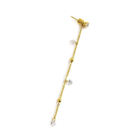 2or0060g-w Mono Orecchino cristalli bianchi e sfere