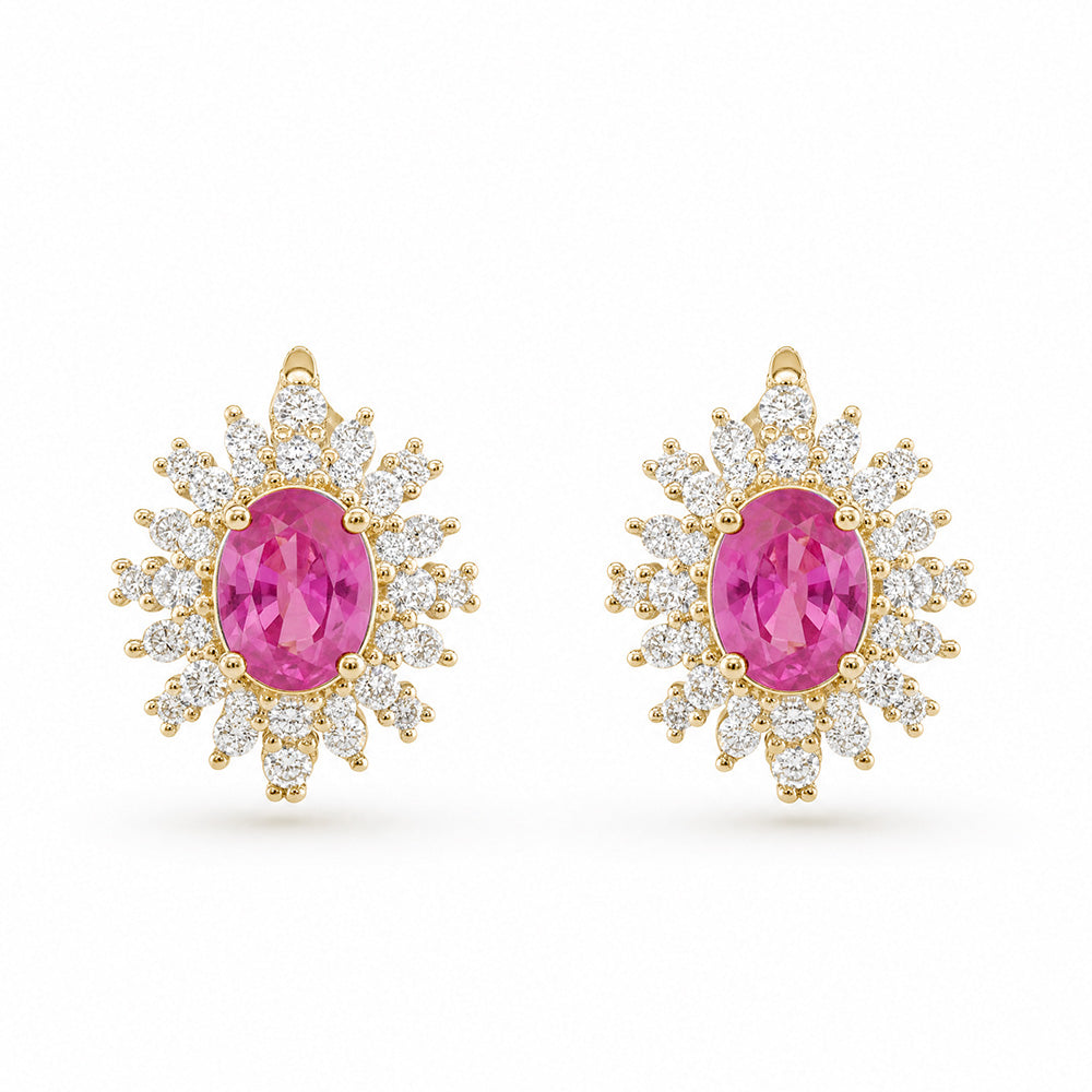 ORECCHINO DORATO FUCSIA