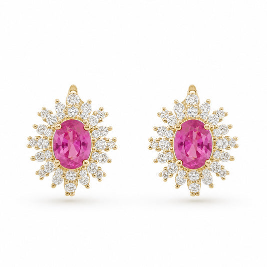 ORECCHINO DORATO FUCSIA