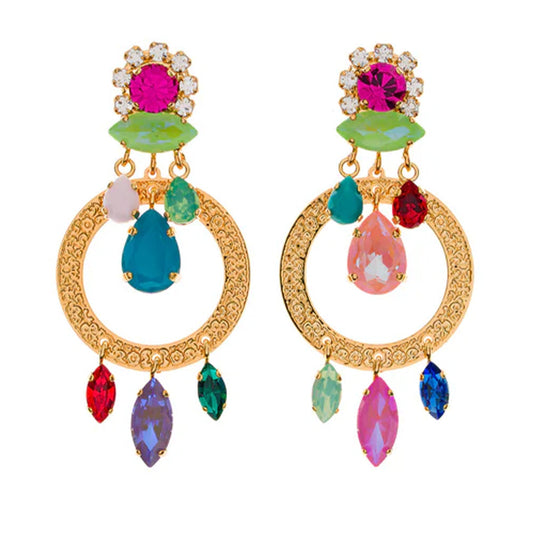 ORECCHINI PENDENTI GIPSY CIRCLE MULTICOLOR