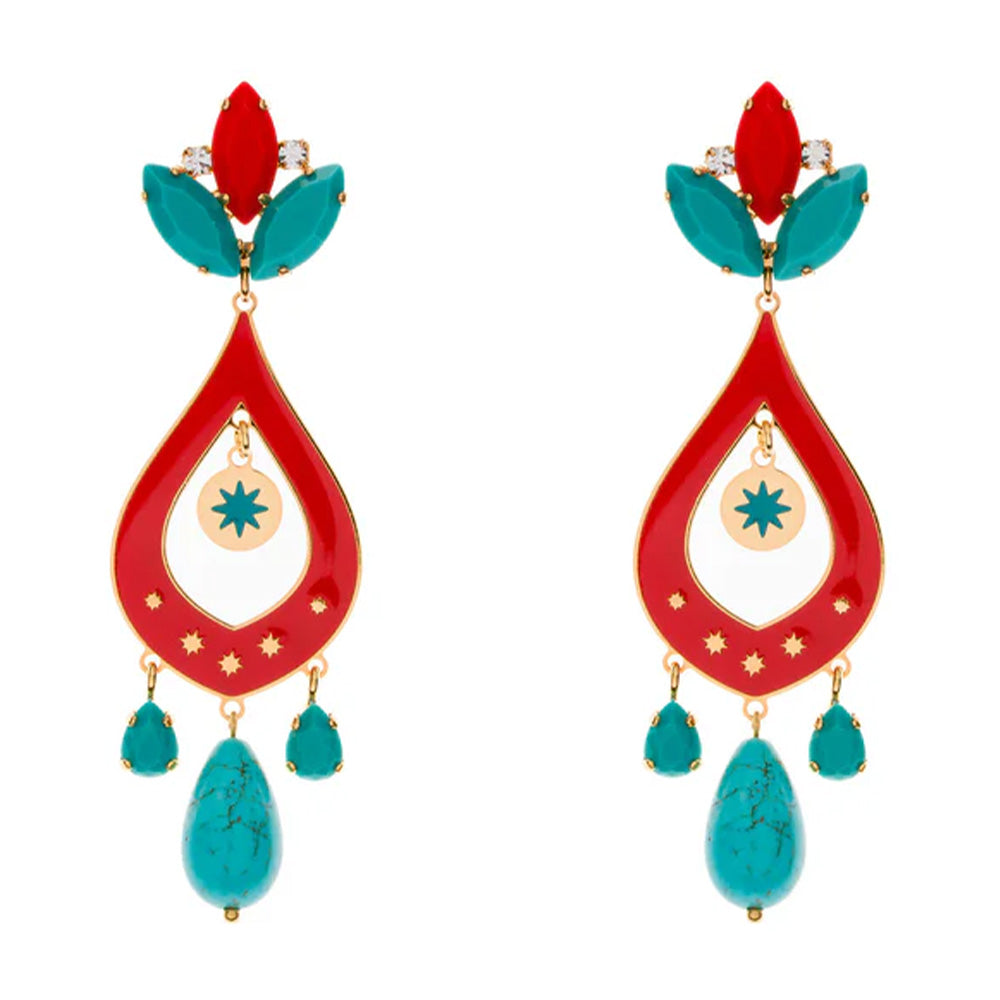 ORECCHINI PENDENTI GIPSY CORAL CABANA