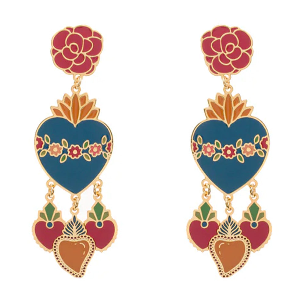 ORECCHINI PENDENTI CUORE SACRO SAINT LAURENT