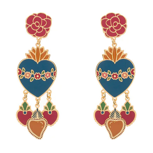 ORECCHINI PENDENTI CUORE SACRO SAINT LAURENT