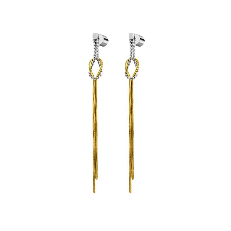 Orecchini pendenti con nodo catena snake e catena serpentine