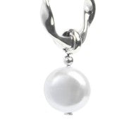 Orecchino a cerchio 1,4cm con perla pendente