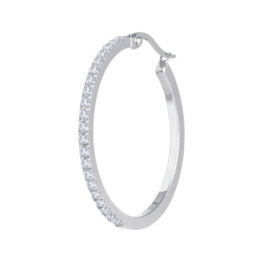 Orecchino a cerchio 32mm con zirconi