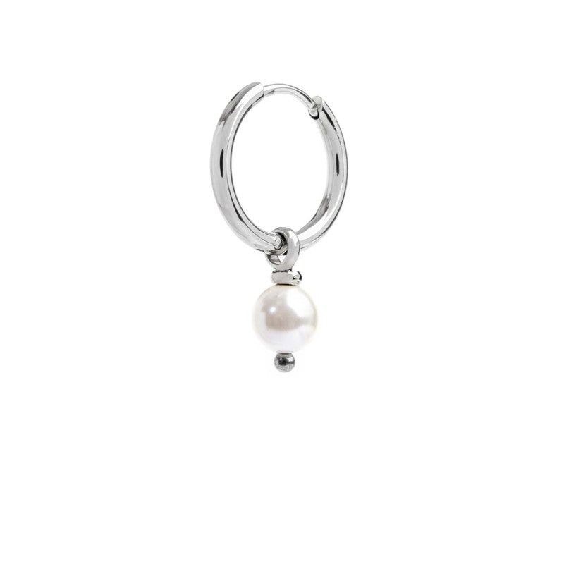 Orecchino a cerchio con perla pendente - Desidero