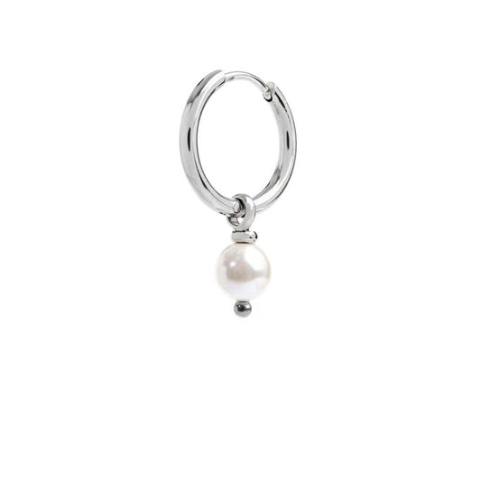 Orecchino a cerchio con perla pendente - Desidero
