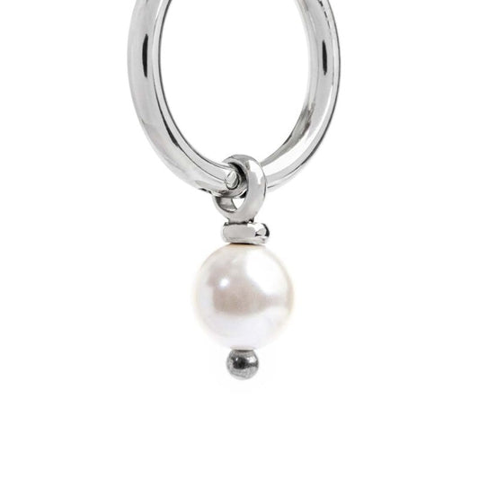 Orecchino a cerchio con perla pendente - Desidero