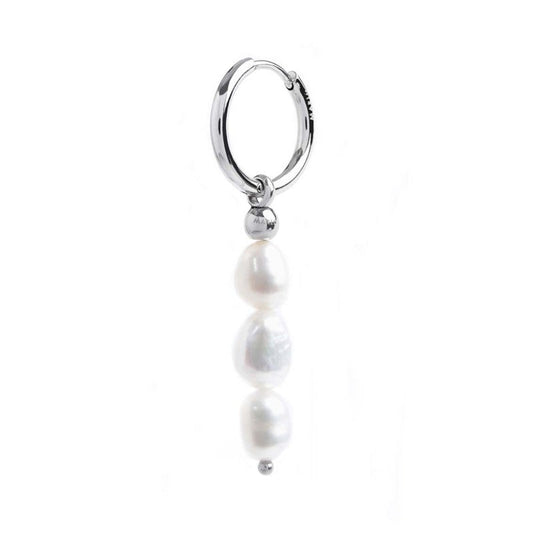 Orecchino a cerchio con perle pendenti - Desidero