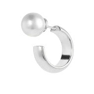 Orecchino a lobo a cerchietto 1,5cm con chiusura perla