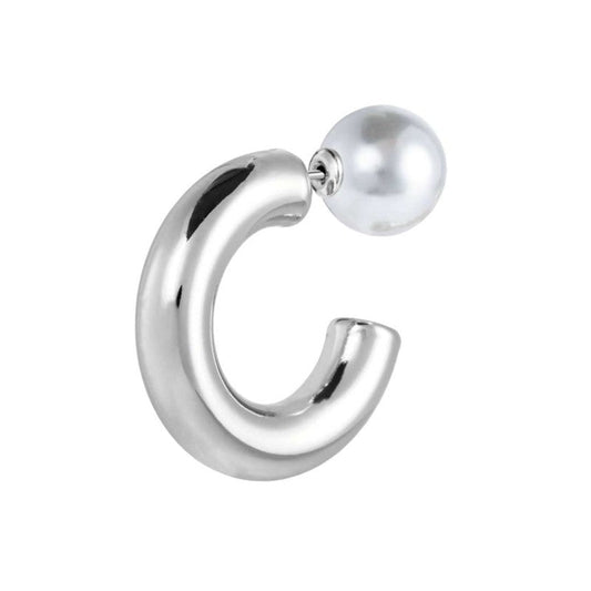 Orecchino a lobo a cerchietto 2,9cm con chiusura perla