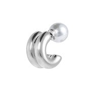 Orecchino a lobo a cerchietto doppio 1,5cm con chiusura perla