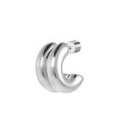 Orecchino a lobo a cerchietto doppio 1,5cm con chiusura perla