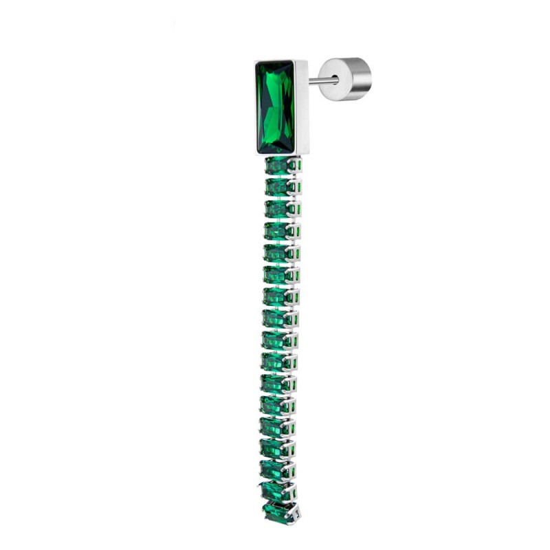 Orecchino a lobo catena tennis baguette - Desidero