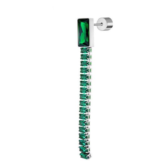 Orecchino a lobo catena tennis baguette - Desidero